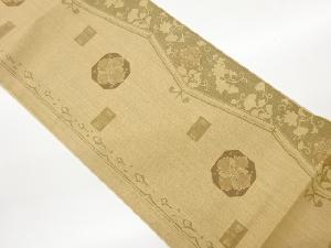 花に唐草模様織出し洒落袋帯